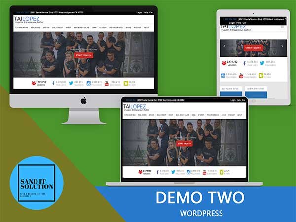 Demo Two WordPress Project Designed, developed, and maintained by Sand IT Solution