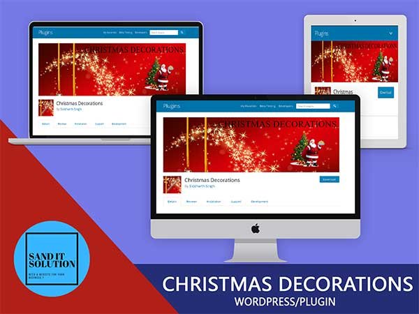 Christmas Decorations WordPress/Plugin Project Designed, developed, and maintained by Sand IT Solution